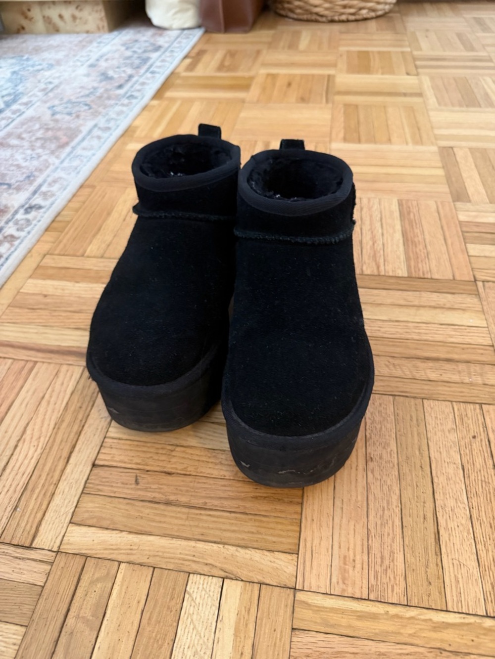 UGG Black Shearling-Lined Short Boots - Picture 3 of 3